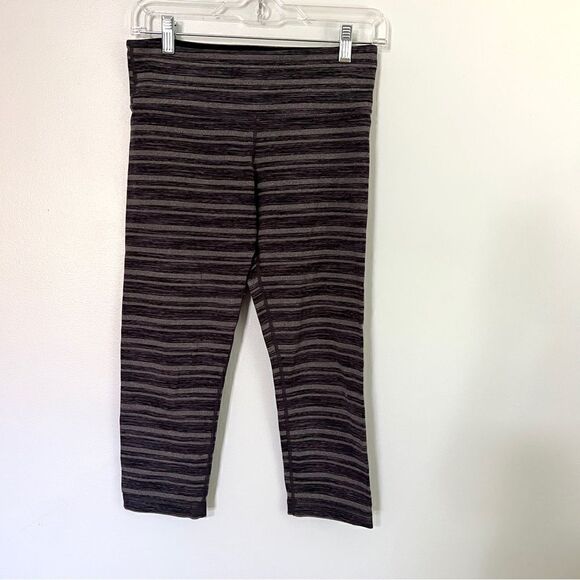Lululemon Wunder Under BSG Black Stripes Galore Crop Leggings Rare Print 6 - Picture 9 of 11